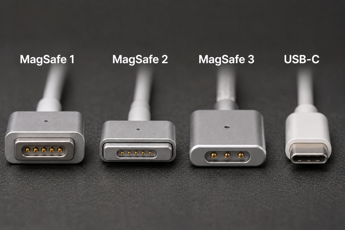 MacBook charger connectors compared side by side