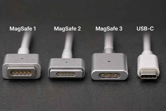 MacBook charger connectors compared side by side