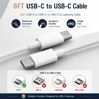 20W USB-C charger with US plug and USB-C cable